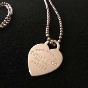 Tiffany and Co heart dog tag necklace